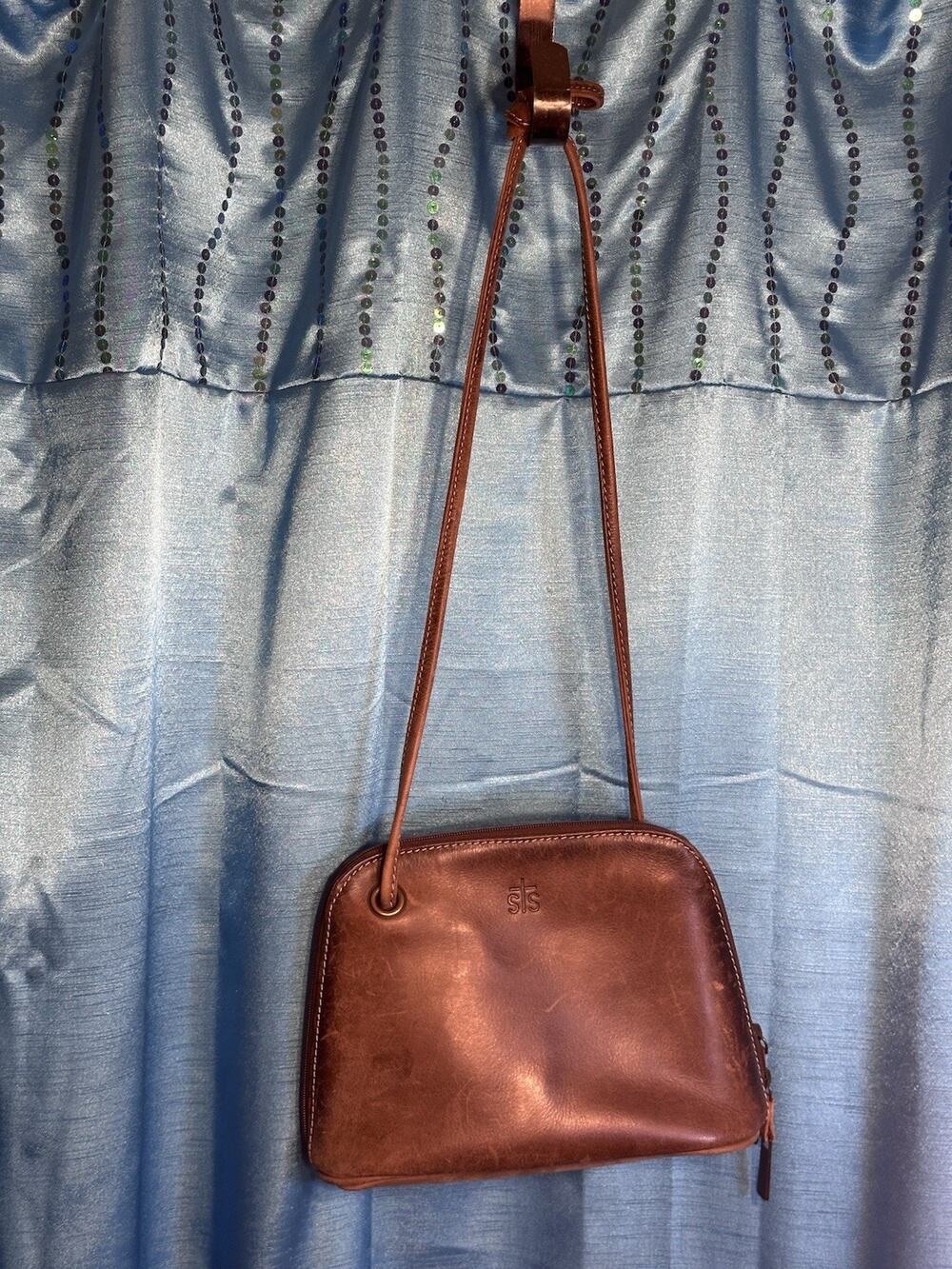 STS Ranchwear Conceal Carry Baroness Weezy Leather Crossbody Handbag Brown